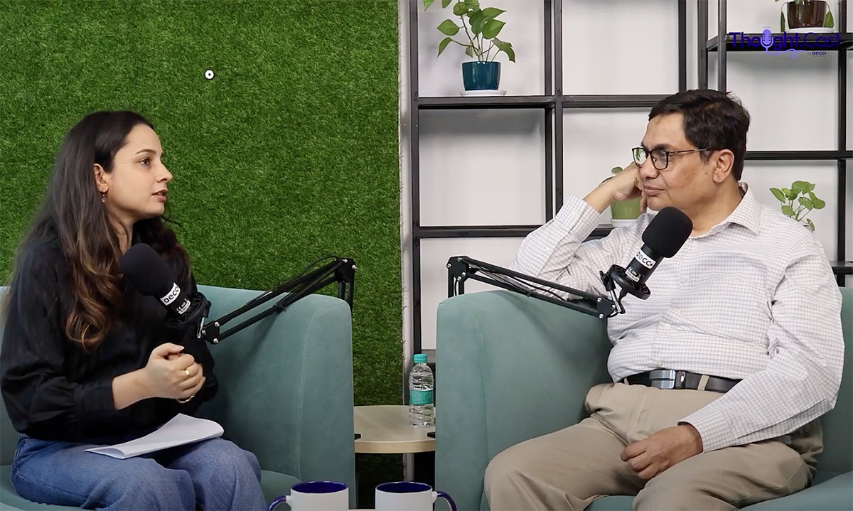 UMBC professor Anupam Joshi being interviewed about AI technology